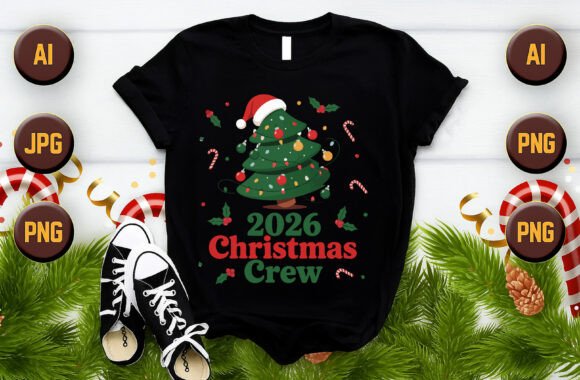 2026 Christmas Crew T Shirt - Vector
