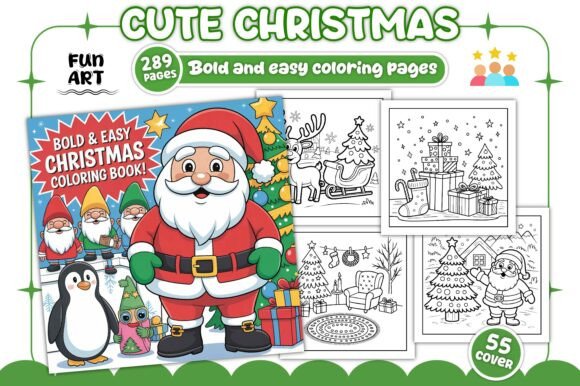 289 Bold Easy Christmas Coloring Book