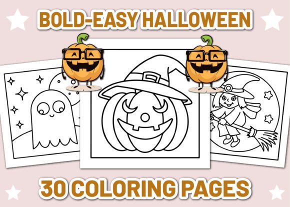 30 Bold Easy Halloween Coloring Pages