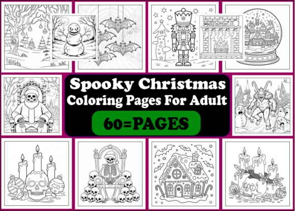 60 Spooky Christmas Coloring Pages: A Haunting Twist for Adult Creators
