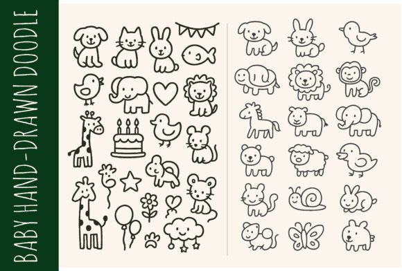 Baby Animal Party Hand-Drawn
