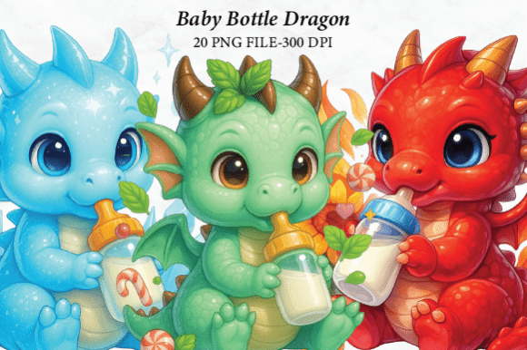 Baby Bottle Dragon Clipart: A Magical Addition to Creative Projects