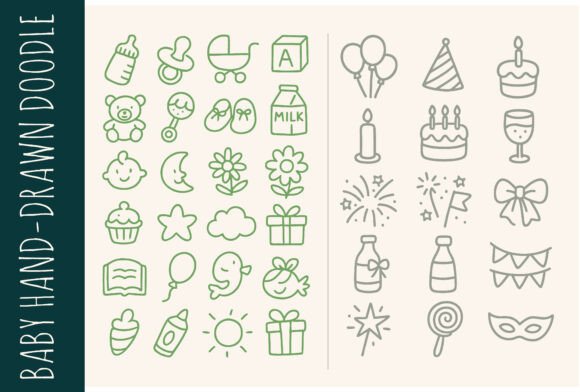 Baby Hand-Drawn Doodle Pack: A Versatile Resource for Creative Projects