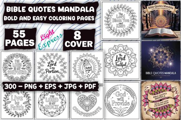Bible Quotes Mandala Coloring Pages KDP