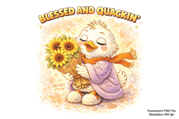 Blessed and Quackin’ Duck PNG: A Playful Addition to Your Crafting and Print-on-Demand Projects