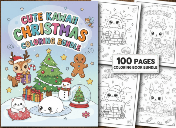 Bold and Easy Christmas Coloring Page: A Creative Holiday Bundle for Everyone