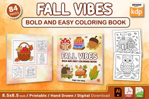 Discover the Magic of Fall Vibes Bold and Easy Coloring Book