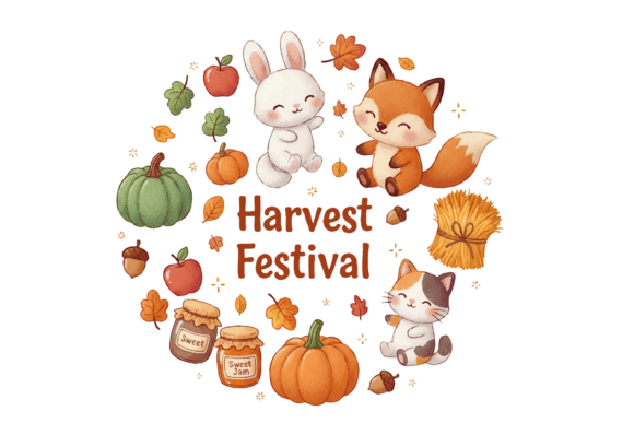 Harvest Festival Animals and Produce PNG: A Creative Resource for Autumn-Themed Projects