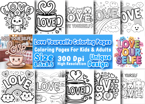 Love Yourselfe Coloring Pages for Adults