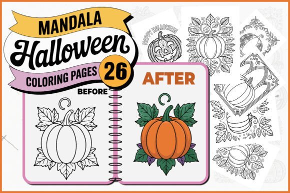 Mandala Halloween Coloring Pages Bundle