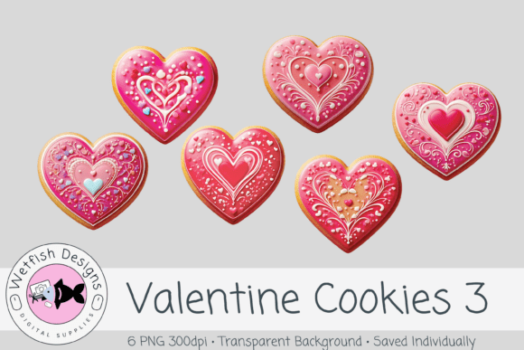 Valentine PNG Clipart Cookies 3: Sweet Design Elements for Creative Projects