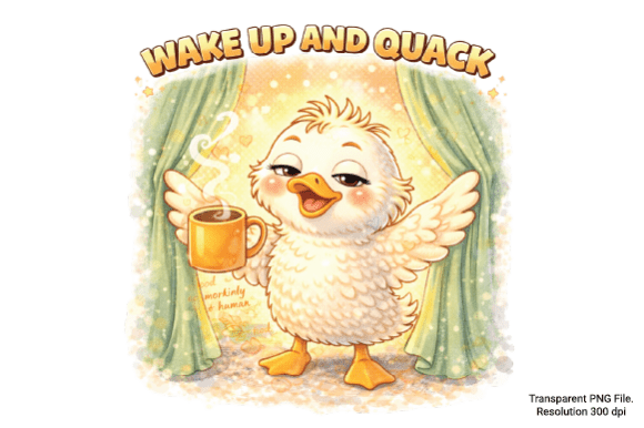 Wake Up and Quack Duck PNG: A Versatile Design for Creative Projects